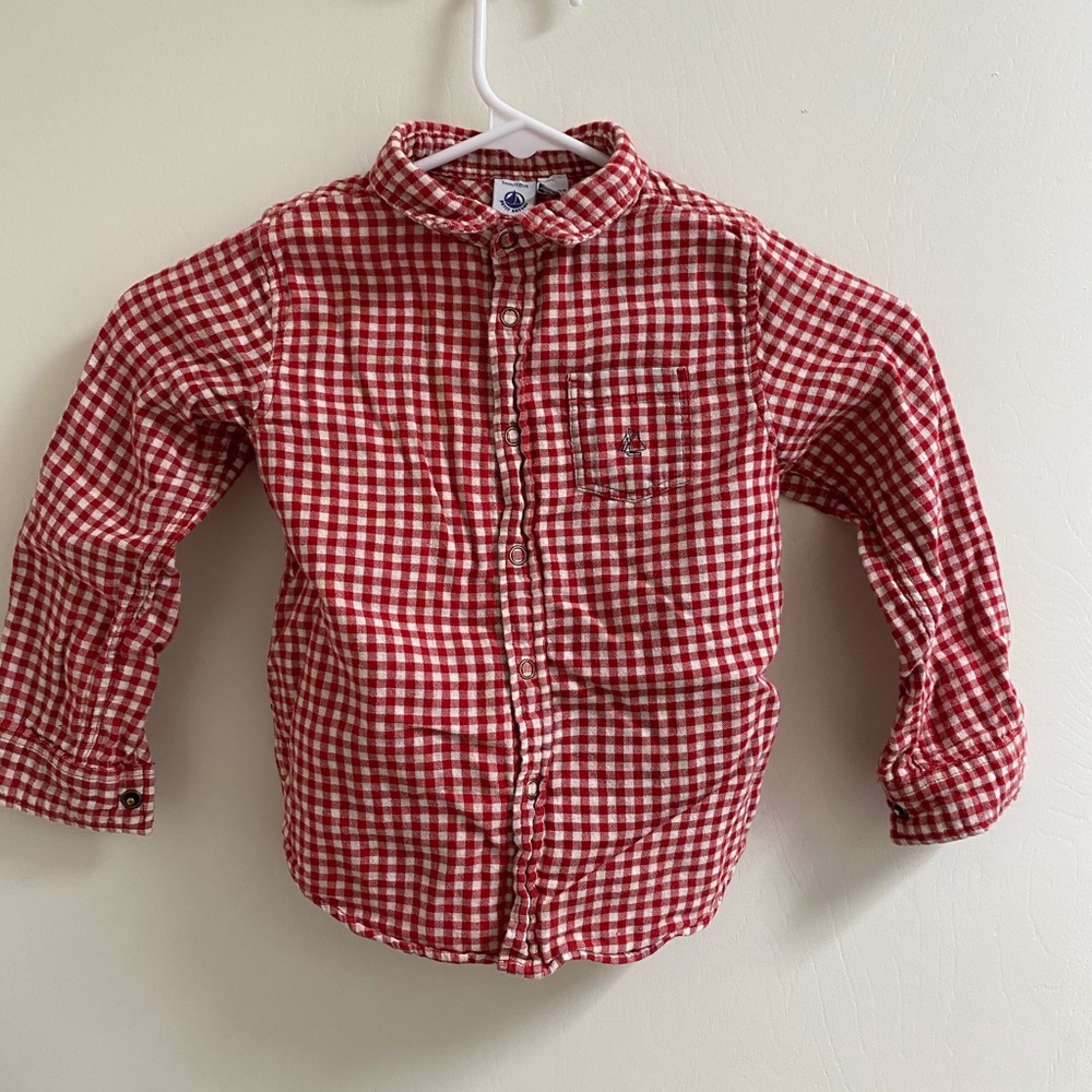 Petit Bateau boys button up shirt size 5